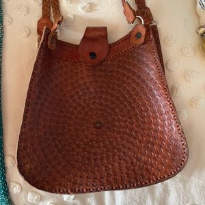 Handmade leather bag from Chiapas Mexico